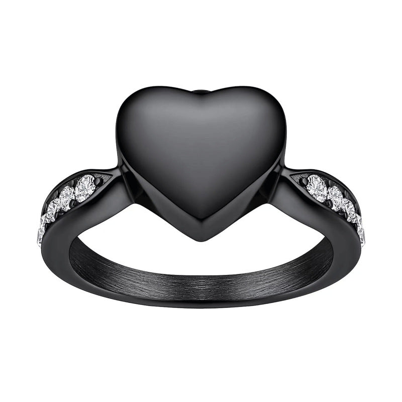 Personalized Name Date Memorial Heart Urn Ring
