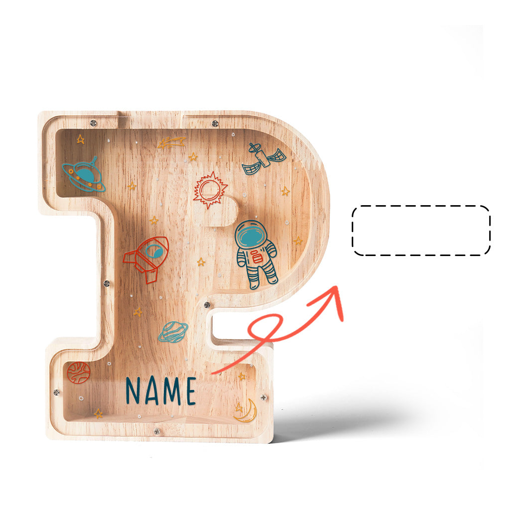 Personalized Wooden Letter Piggy Bank-Good Gift For Kids