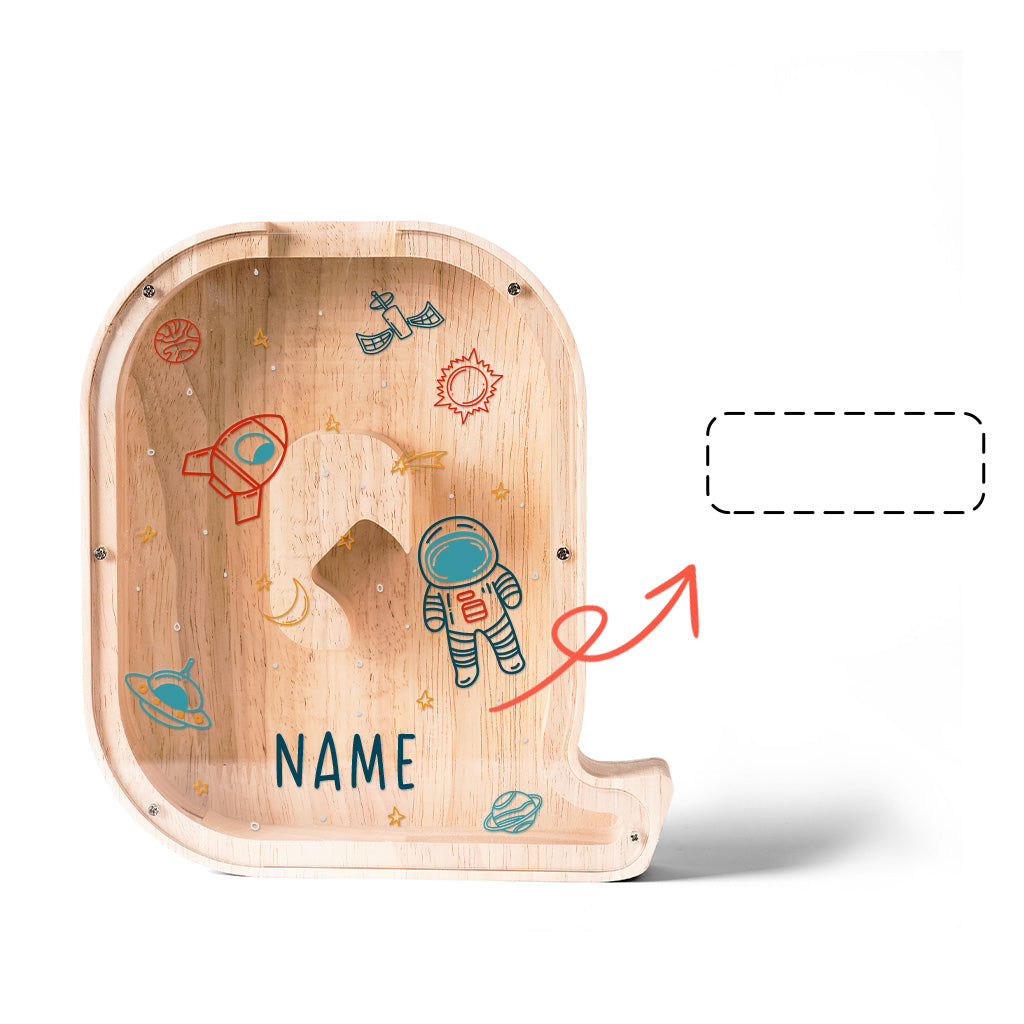 Personalized Wooden Letter Piggy Bank-Good Gift For Kids
