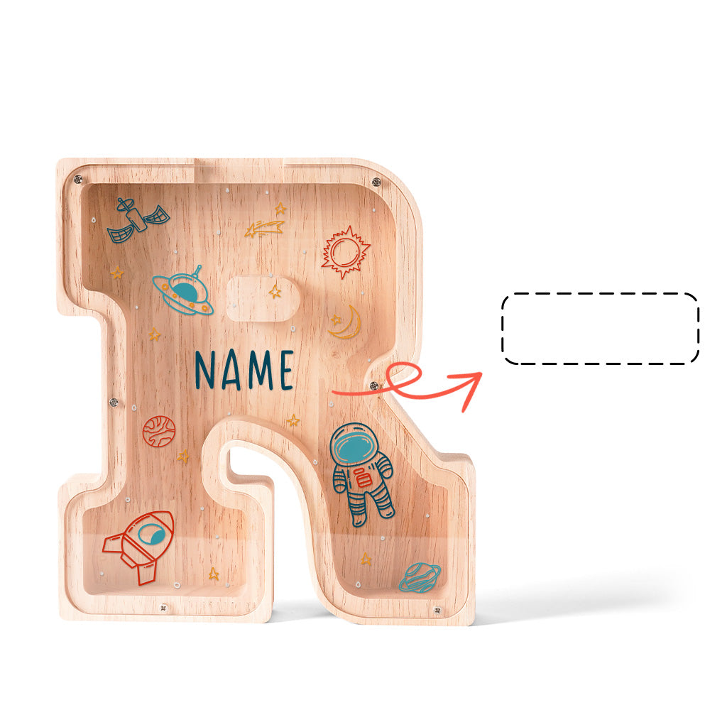 Personalized Wooden Letter Piggy Bank-Good Gift For Kids