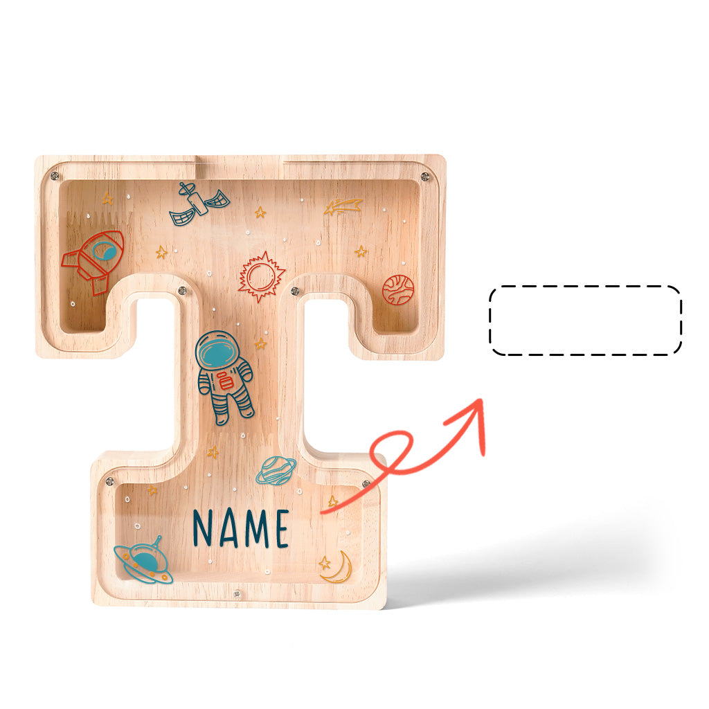 Personalized Wooden Letter Piggy Bank-Good Gift For Kids