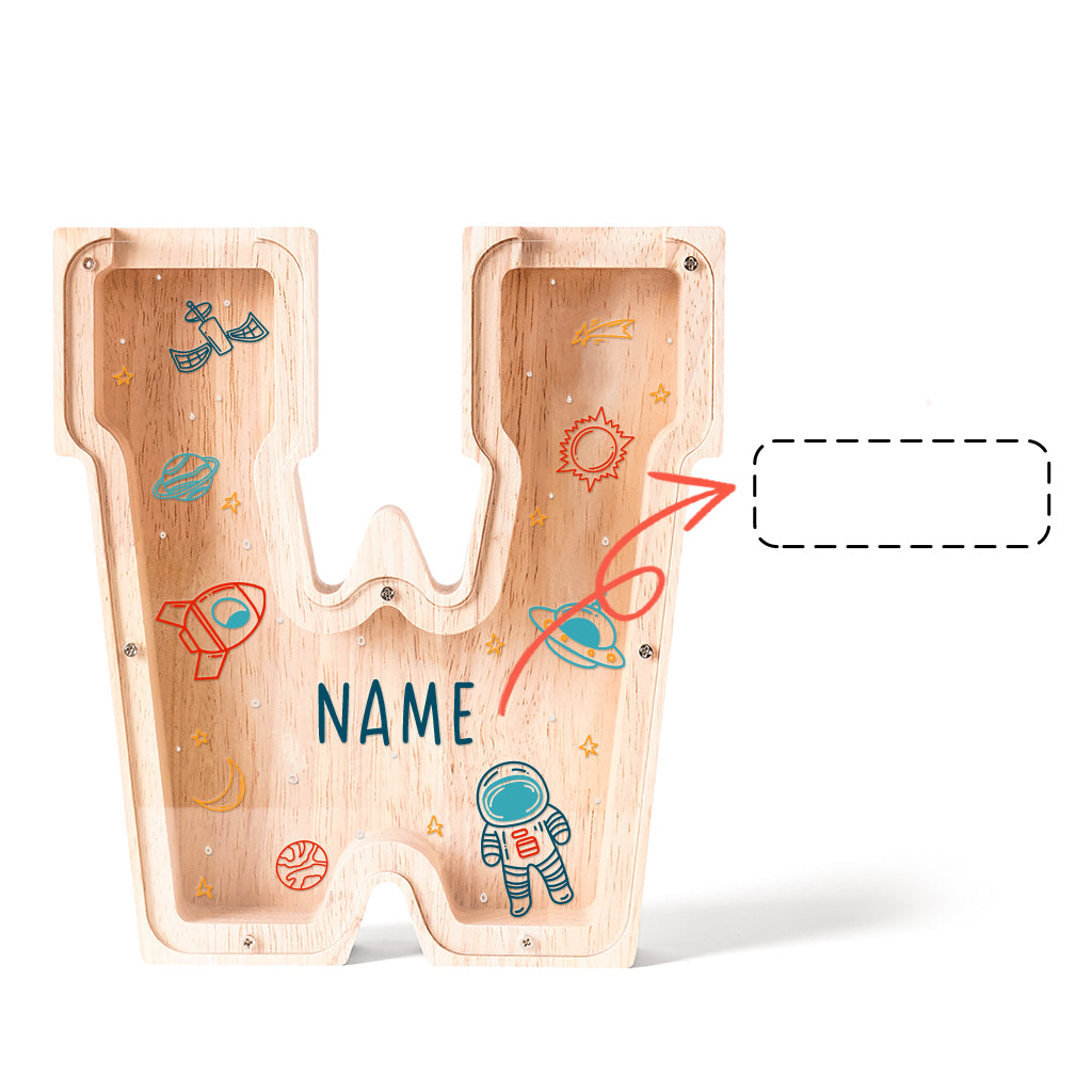 Personalized Wooden Letter Piggy Bank-Good Gift For Kids