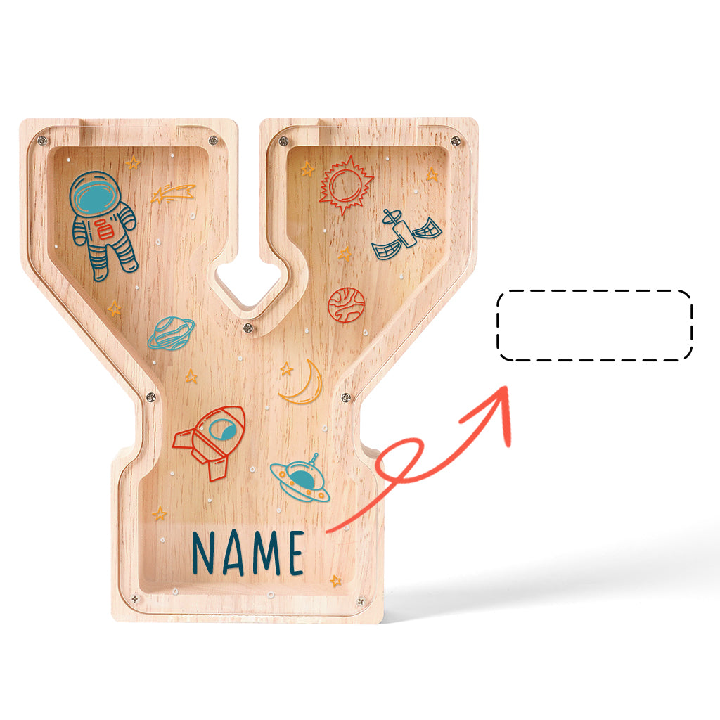 Personalized Wooden Letter Piggy Bank-Good Gift For Kids