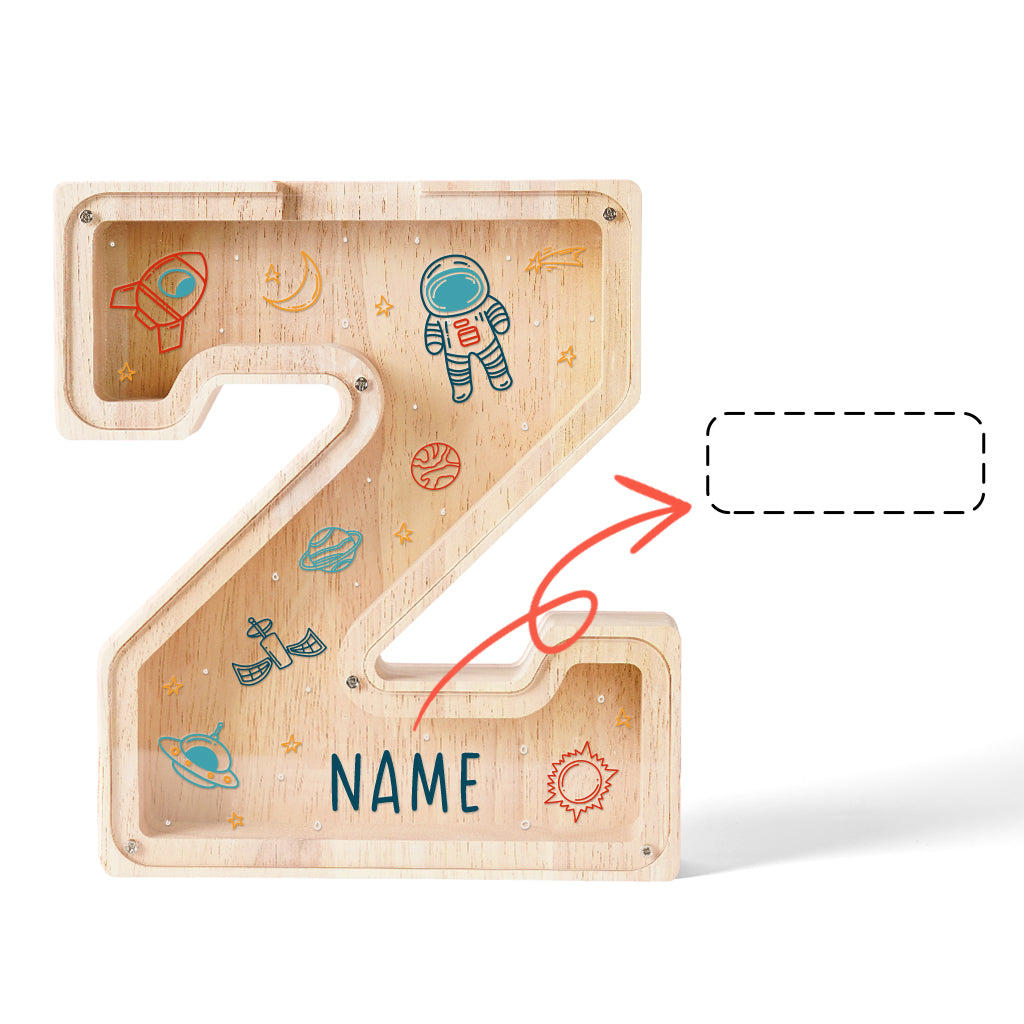 Personalized Wooden Letter Piggy Bank-Good Gift For Kids