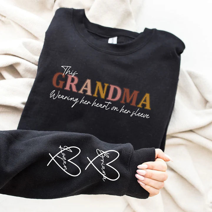 Wear Your Heart on Your Sleeve – Personalized Mama Sweatshirt with Kids’ Names