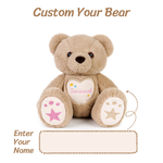 Starlight Teddy Bear,14 inch,Personalized Custom Embroidered Bear with Poseable Joints, Soft Plush Toy for Toddler & Kids (1-10 Years), Starry Design, Gift for Boys & Girls(Brown)