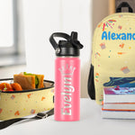 Personalized Insulated Water Bottle w/Name, 18oz Custom Stainless Steel Sports Water Bottles w/Handle Straw & Lid for Kids, Customized Gifts for Girls Boys Women Men School Sports Travel