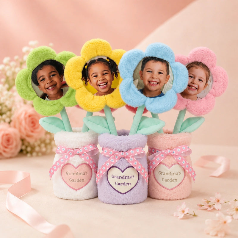 Personalized Plush Photo Flower Bouquet – Custom Face Flowers