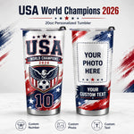 World Cup 2026 Personalized Tumbler – USA Soccer Fan 20oz Stainless Steel Travel Mug