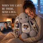 Personalized Photo Memory Bunny – Custom Couple Gift with 5 Photos & Message