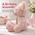 Pink Teddy Bear for Kids – Add a Photo & Paw Messages