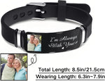 Custom Photo Engraved Black Bracelet – A Unique Keepsake for Your Special One