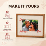 Custom Photo Frame with Hand-Embroidered Love Message