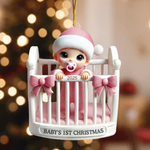 Baby Inside Gift Box 3D Effect Personalized Acrylic Ornament- Gift for Newborn