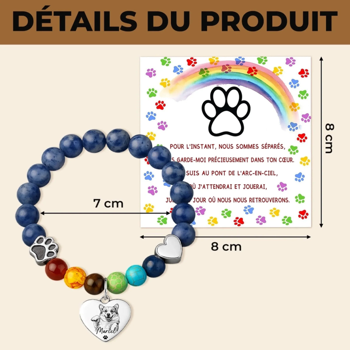 Personalised Photo Keepsake Bracelet – A Commemorative Gift for Pet Owners – Forever in my heart