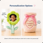 Personalized Plush Photo Flower Bouquet – Custom Face Flowers in an Embroidered Vase