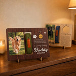 Pet Loss Gift for Dog Cat Lovers, Custom Memorial Wood Frame with Collar Display, Personalized Photo Frame with Name Date,Pet memorial gifts