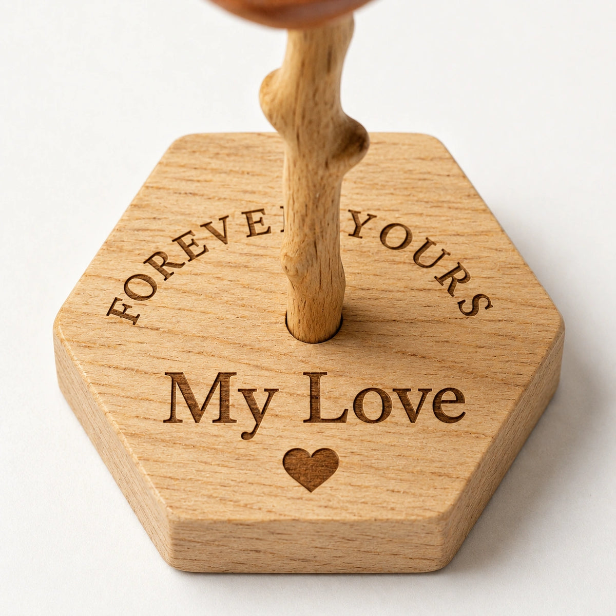 Personalized Wooden Rose Keepsake for Couples