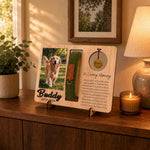 Pet Loss Gift for Dog Cat Lovers, Custom Memorial Wood Frame with Collar Display, Personalized Photo Frame with Name Date,Pet memorial gifts