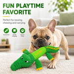 Custom Embroidered Crocodile Dog Toy - Squeaky & Durable Plush