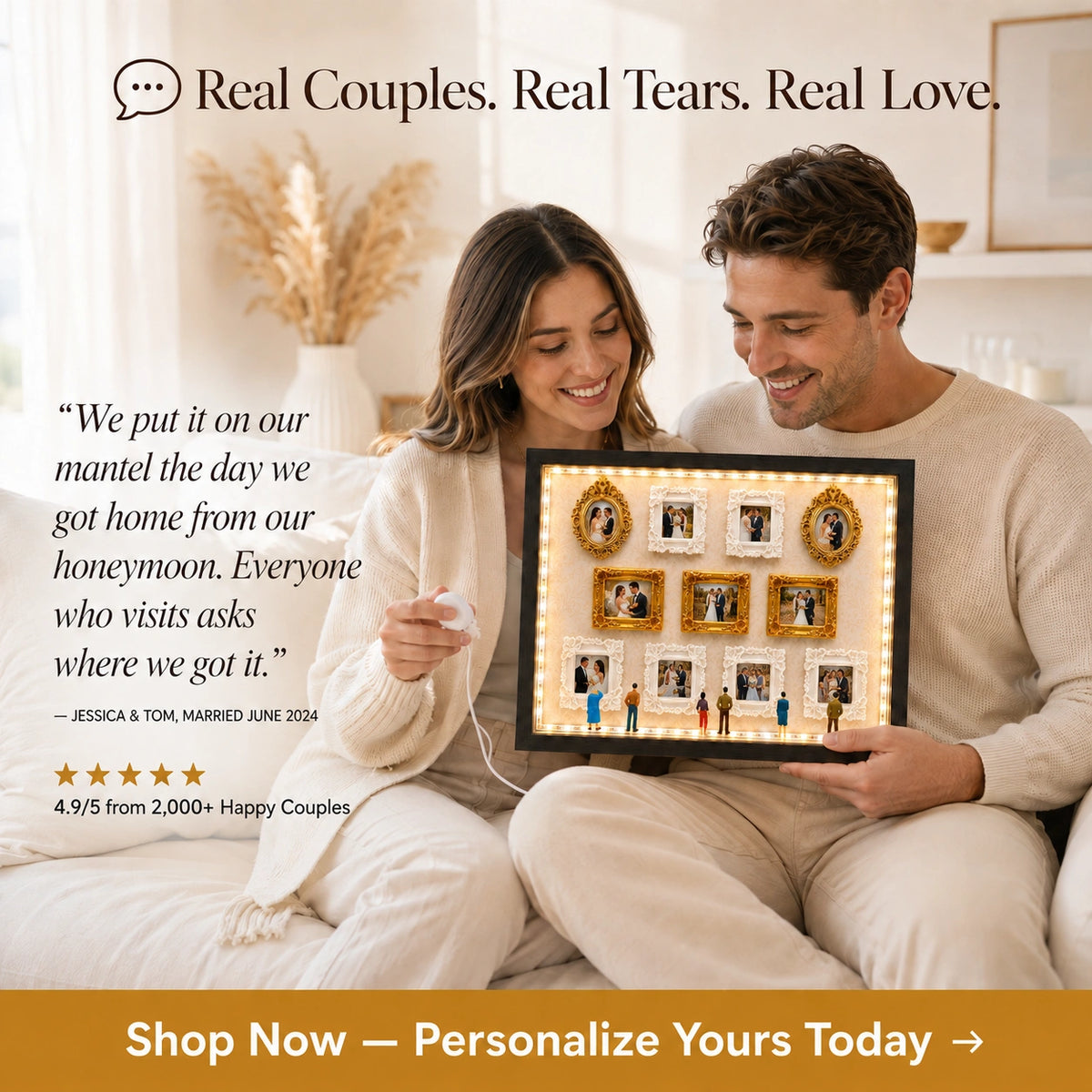 Personalized Wedding Memory Museum Frame – A Mini Gallery of Your Forever
