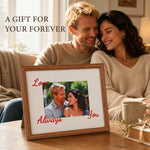 Custom Photo Frame with Hand-Embroidered Love Message