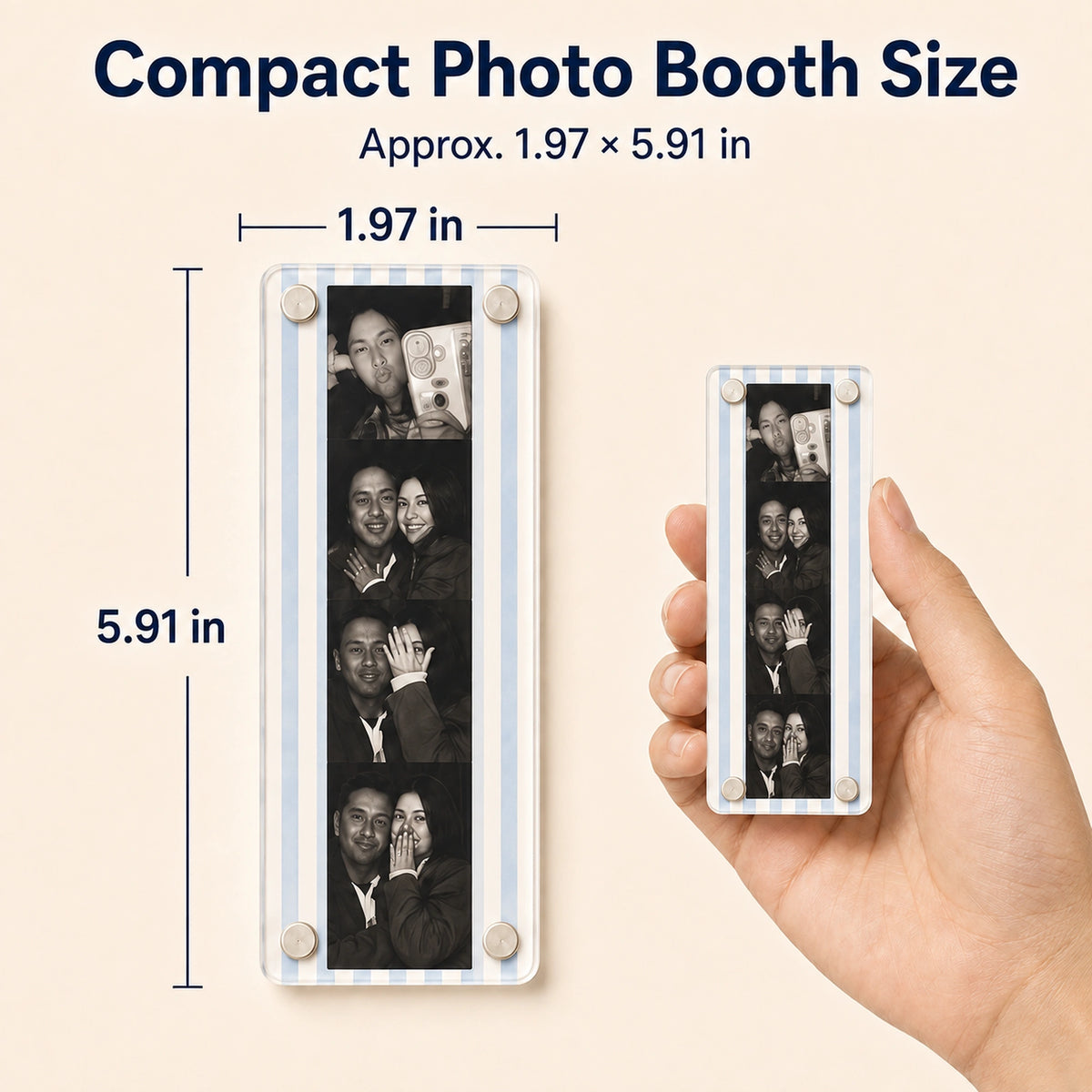 Custom Magnetic Acrylic Photo Magnets with 4 Interchangeable Frames