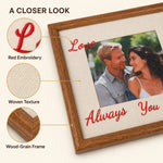 Custom Photo Frame with Hand-Embroidered Love Message