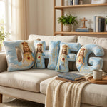 Personalized Jesus Cross Letter Pillow with Custom Name Home Decor Graphic 3D Print Pillow Religious Faith Gift for Christians Jesus Lover Gift