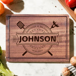 Personalized Wood Cutting Board – Custom Engraved with Names Dates – Gift for Weddings, Anniversaries, Housewarmings. Functional Serving Platter (11x8.3 Inches)