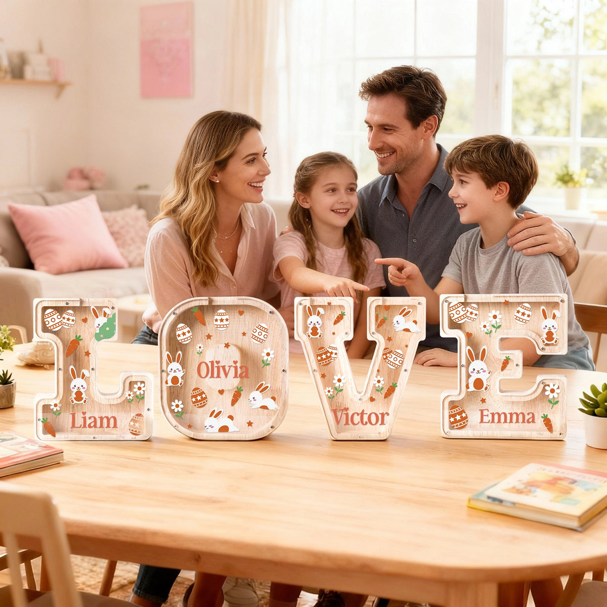 Personalized Easter Bunny Piggy Bank