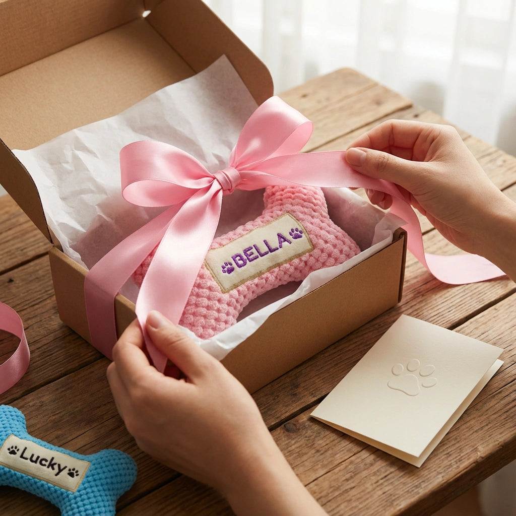 Personalized Dog Bone-Shaped Squeaky Toy