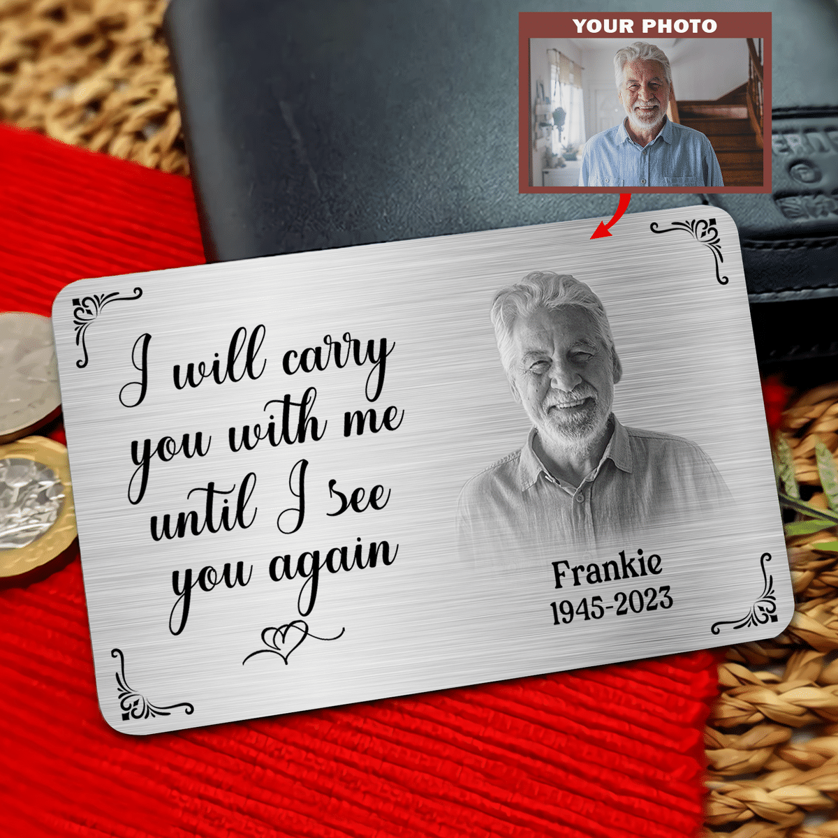 Metal Wallet Card - Memorial Gift From Photo