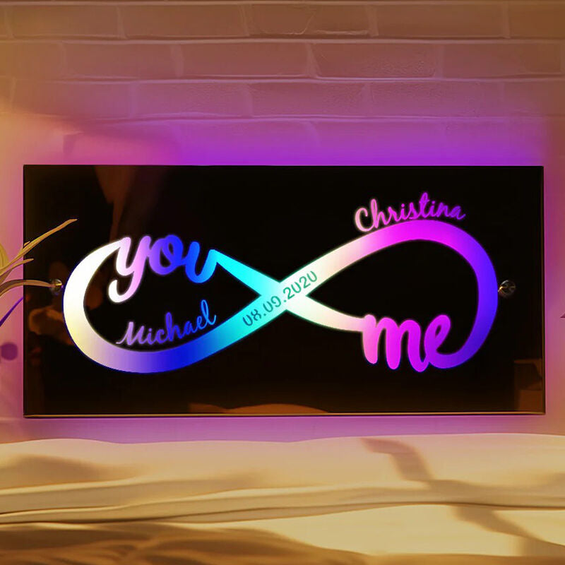 Personalized Led Mirror Light Customized With Couple’s Name