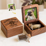 Custom Photo Wooden Fur Memorial Keepsake Box - Personalized Pet Memorial Gifts For Dogs And Cats - In Loving Memory