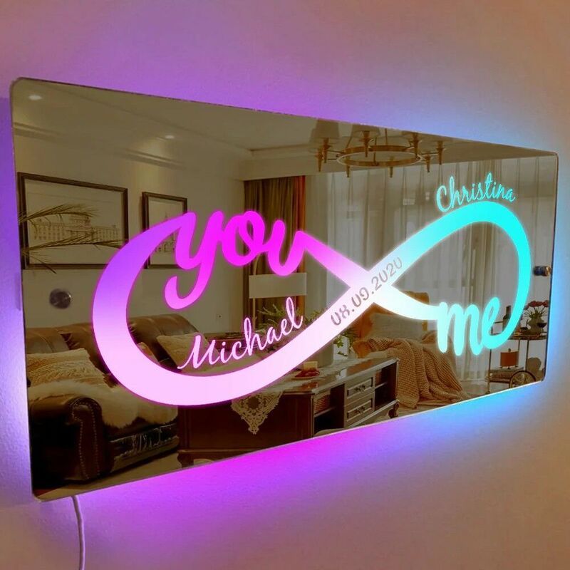 Personalized Led Mirror Light Customized With Couple’s Name