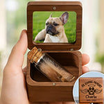 Custom Photo Wooden Fur Memorial Keepsake Box - Personalized Pet Memorial Gifts For Dogs And Cats - In Loving Memory