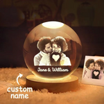 Personalized Photo Crystal Ball With LED Night Light