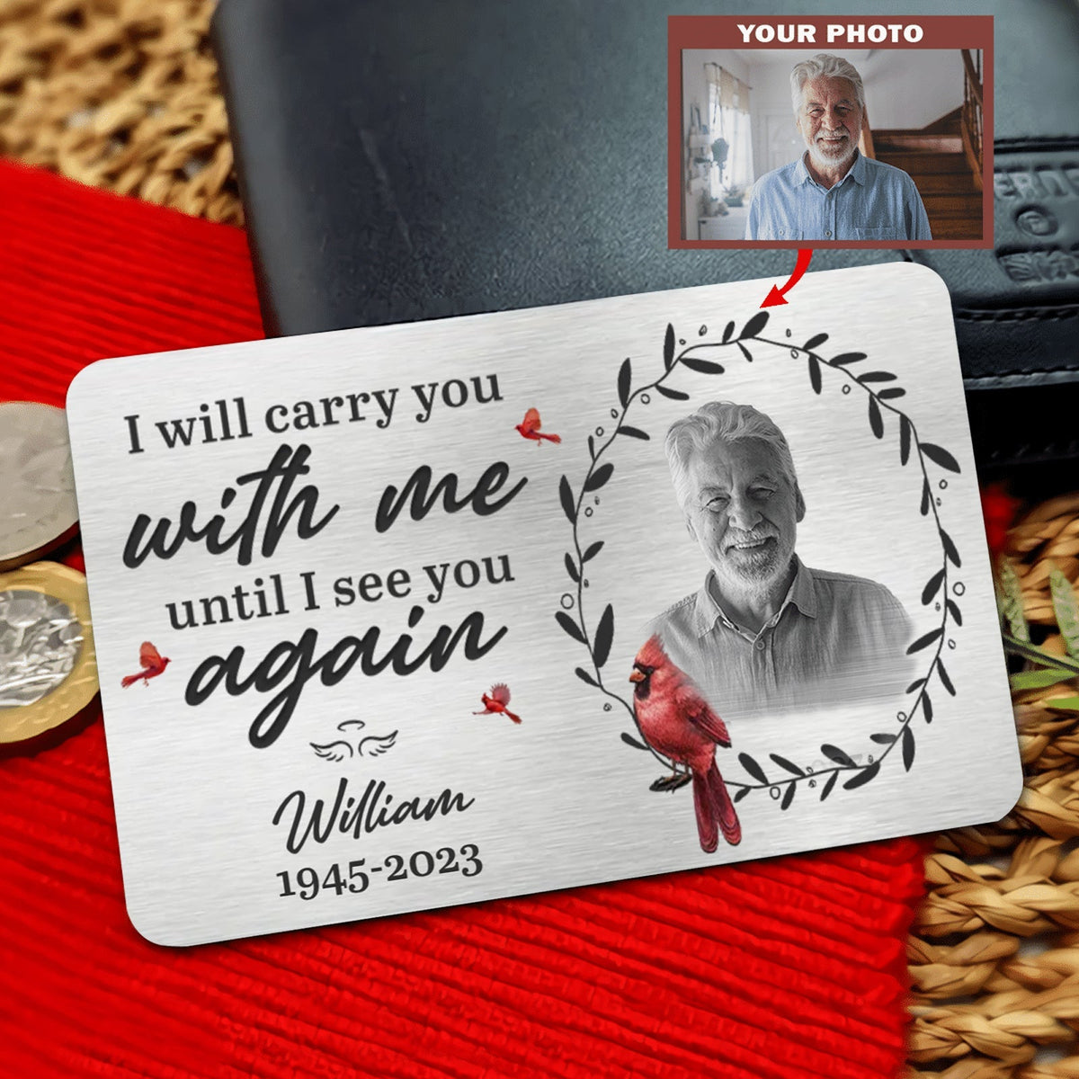 Metal Wallet Card - Memorial Gift From Photo