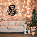 Personalized Family Name Metal Sign-Monogram Wall Decor