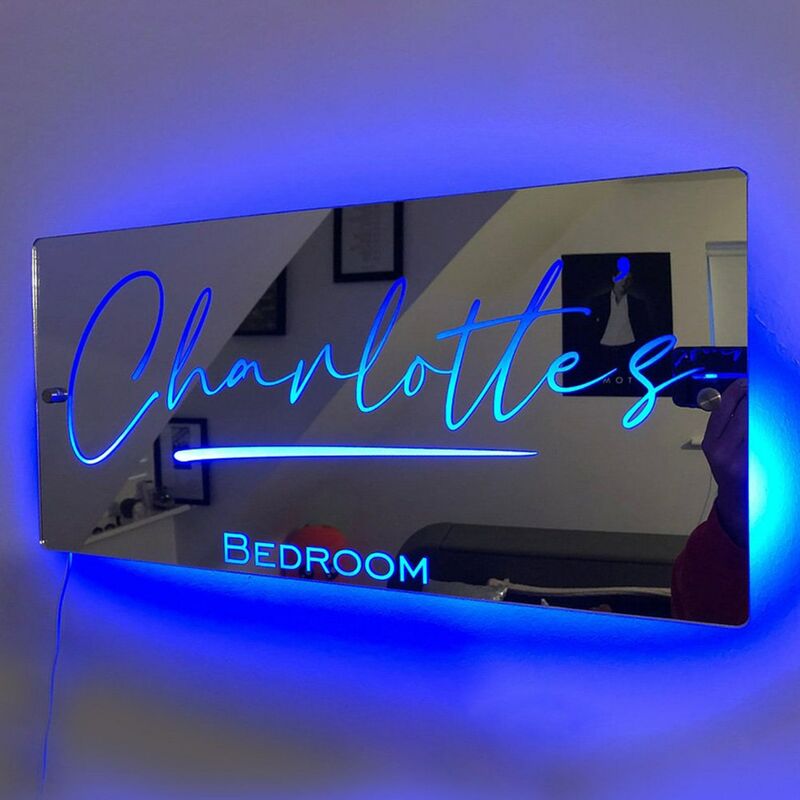 Personalised Name Mirror Light Sign