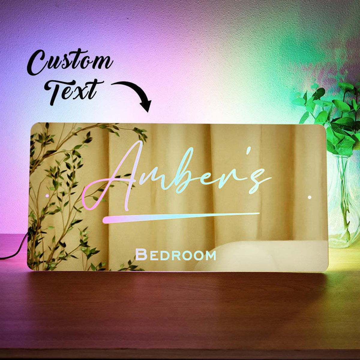 Personalised Name Mirror Light Sign