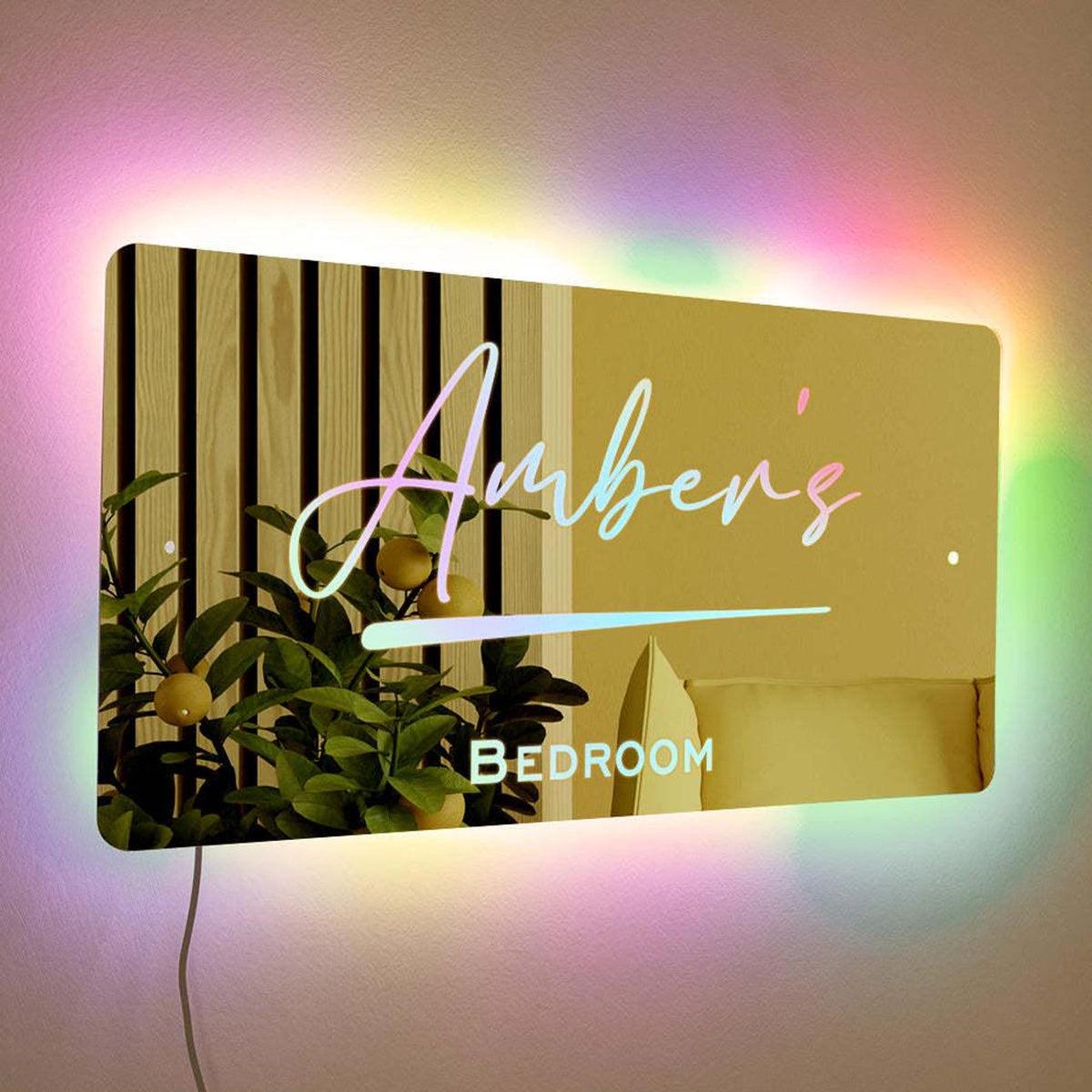 Personalised Name Mirror Light Sign