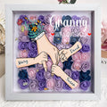 We Love You Mommy Hand Holding - Personalized Flower Shadow Box - Mother's Day