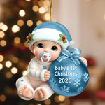 Baby Inside Gift Box 3D Effect Personalized Acrylic Ornament- Gift for Newborn