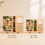 Pet Loss Gift for Dog Cat Lovers, Custom Memorial Wood Frame with Collar Display, Personalized Photo Frame with Name Date,Pet memorial gifts