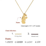 Personalized Bear Family Necklace - 18K Gold Plated Custom Name Pendants