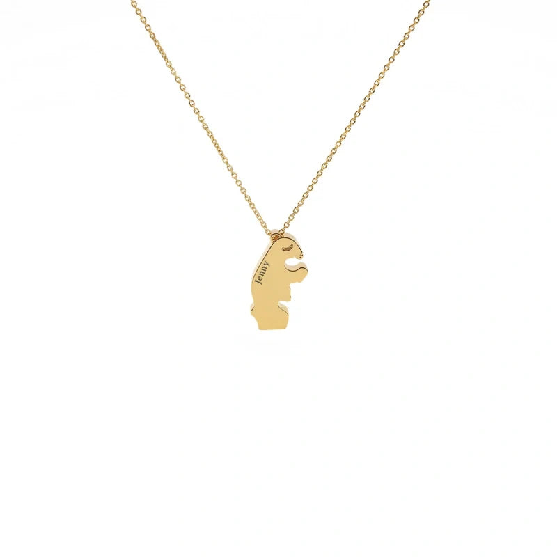 Personalized Bear Family Necklace - 18K Gold Plated Custom Name Pendants