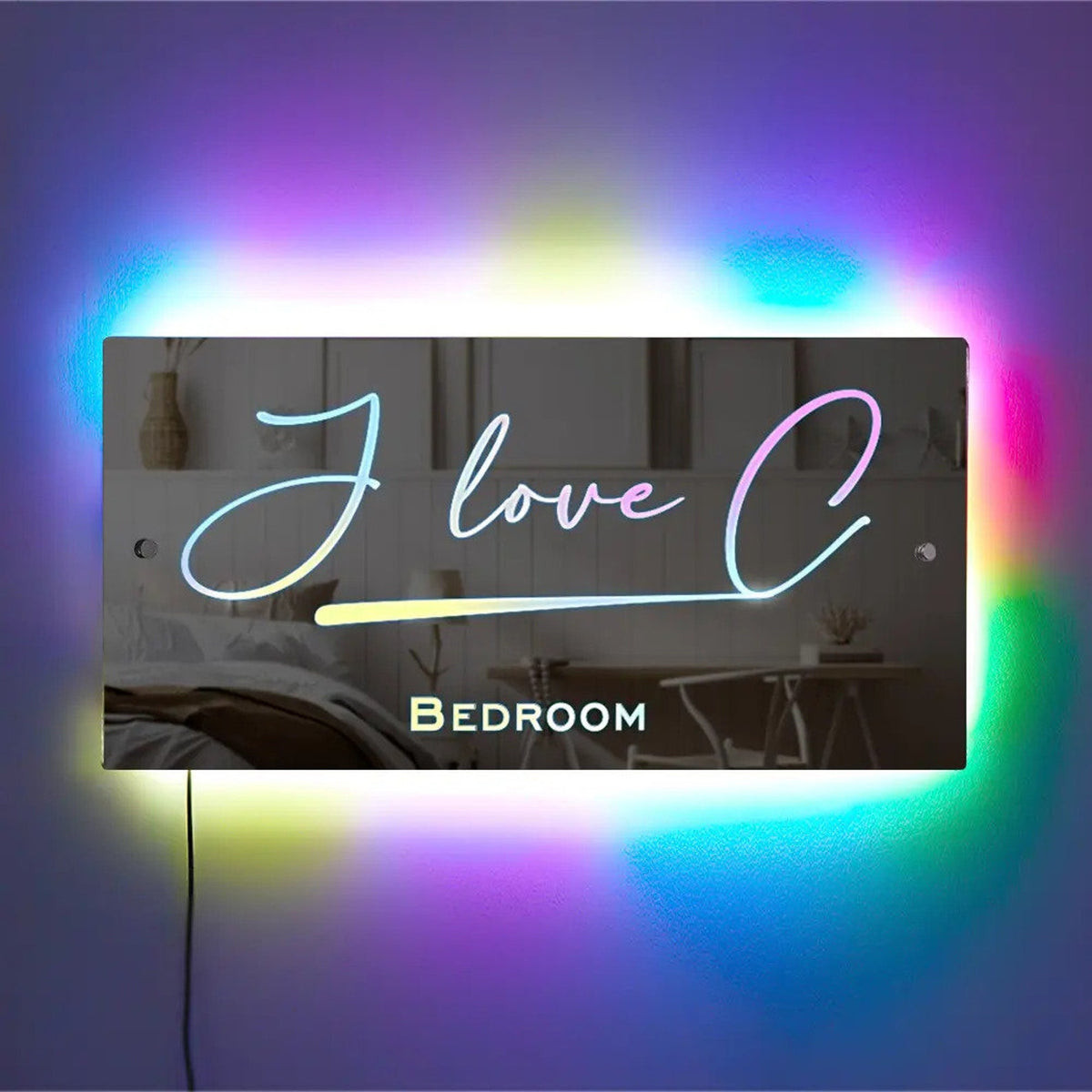 Personalised Name Mirror Light Sign