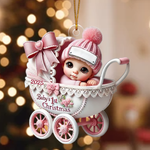 Baby Inside Gift Box 3D Effect Personalized Acrylic Ornament- Gift for Newborn